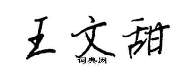 王正良王文甜行书个性签名怎么写