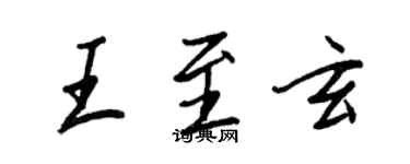 王正良王至玄行书个性签名怎么写