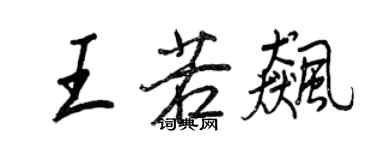 王正良王若飙行书个性签名怎么写