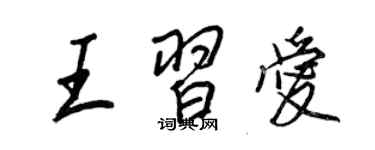 王正良王习爱行书个性签名怎么写