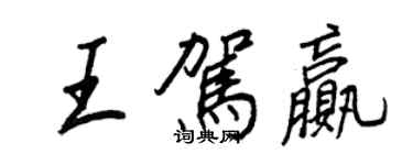 王正良王驾赢行书个性签名怎么写