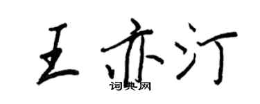 王正良王亦汀行书个性签名怎么写