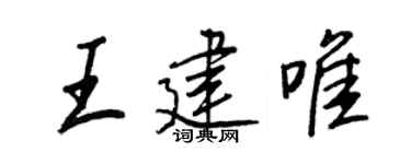 王正良王建唯行书个性签名怎么写