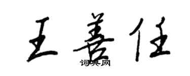 王正良王善任行书个性签名怎么写