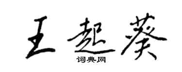 王正良王起葵行书个性签名怎么写