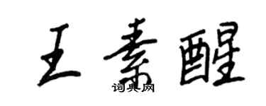王正良王素醒行书个性签名怎么写