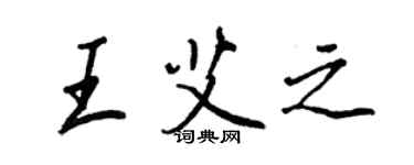王正良王艾之行书个性签名怎么写
