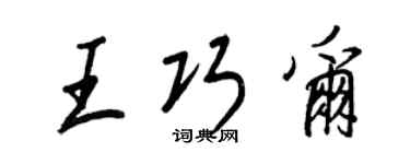 王正良王巧尔行书个性签名怎么写
