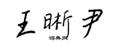 王正良王晰尹行书个性签名怎么写