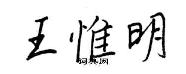 王正良王惟明行书个性签名怎么写