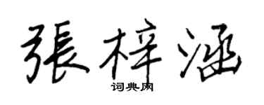王正良张梓涵行书个性签名怎么写