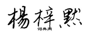 王正良杨梓默行书个性签名怎么写