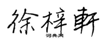 王正良徐梓轩行书个性签名怎么写