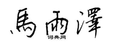 王正良马雨泽行书个性签名怎么写