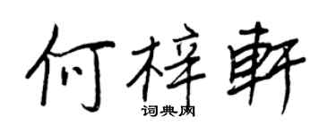 王正良何梓轩行书个性签名怎么写