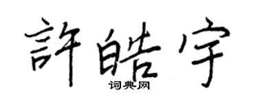 王正良许皓宇行书个性签名怎么写