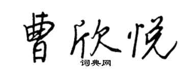 王正良曹欣悦行书个性签名怎么写