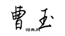 王正良曹玉行书个性签名怎么写