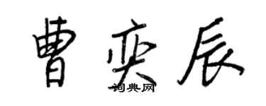 王正良曹奕辰行书个性签名怎么写