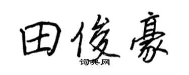 王正良田俊豪行书个性签名怎么写