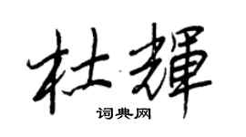 王正良杜辉行书个性签名怎么写