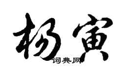 胡问遂杨寅行书个性签名怎么写