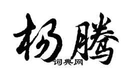 胡问遂杨腾行书个性签名怎么写