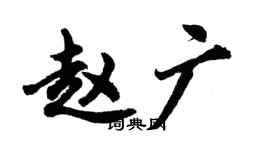 胡问遂赵广行书个性签名怎么写
