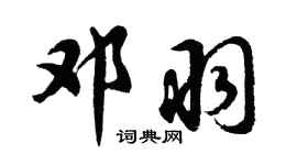 胡问遂邓羽行书个性签名怎么写
