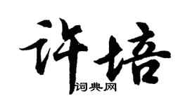 胡问遂许培行书个性签名怎么写