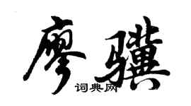 胡问遂廖骥行书个性签名怎么写