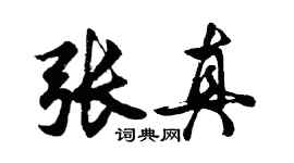 胡问遂张真行书个性签名怎么写