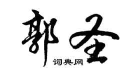 胡问遂郭圣行书个性签名怎么写