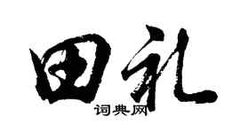 胡问遂田礼行书个性签名怎么写