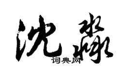 胡问遂沈淼行书个性签名怎么写