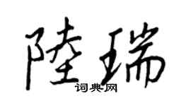 王正良陆瑞行书个性签名怎么写