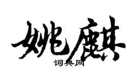 胡问遂姚麒行书个性签名怎么写