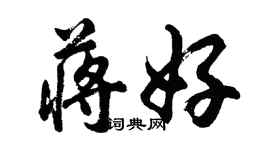 胡问遂蒋好行书个性签名怎么写