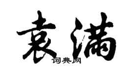 胡问遂袁满行书个性签名怎么写