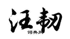 胡问遂汪韧行书个性签名怎么写