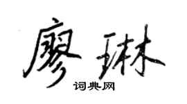 王正良廖琳行书个性签名怎么写