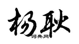 胡问遂杨耿行书个性签名怎么写