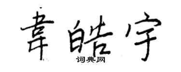 王正良韦皓宇行书个性签名怎么写