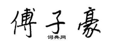 王正良傅子豪行书个性签名怎么写