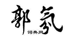 胡问遂郭氛行书个性签名怎么写