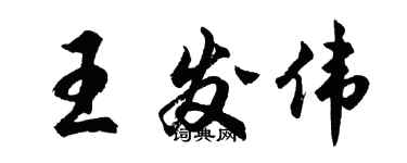 胡问遂王发伟行书个性签名怎么写