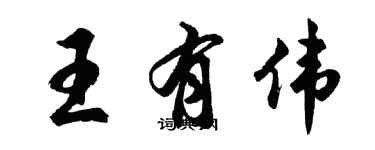胡问遂王有伟行书个性签名怎么写