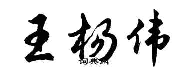胡问遂王杨伟行书个性签名怎么写