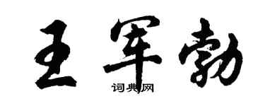 胡问遂王军勃行书个性签名怎么写