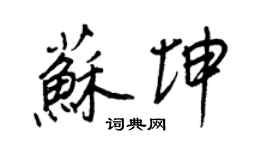 王正良苏坤行书个性签名怎么写